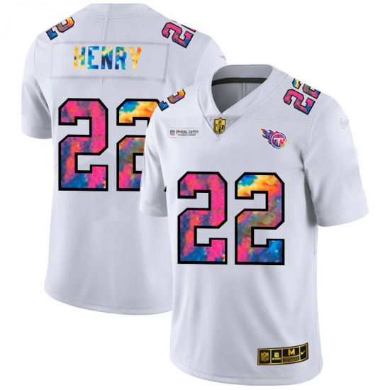 Tennessee Titans Derrick Henry 22 Nike 2020 Multicolor White NFL Jersey