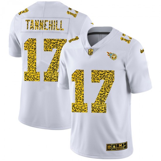 Tennessee Titans Ryan Tannehill 17 Nike Flocked Leopard Print White NFL Jersey