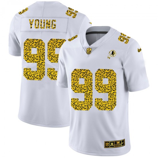 Washington Redskins Chase Young 99 Nike Flocked Leopard Print White NFL Jersey