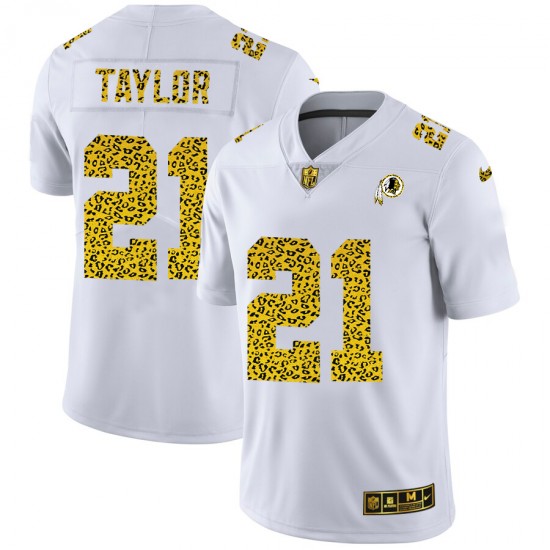 Washington Redskins Sean Taylor 21 Nike Flocked Leopard Print White NFL Jersey
