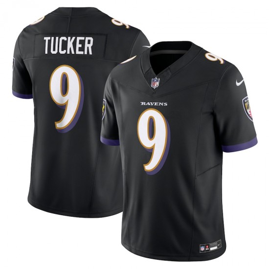 Baltimore Ravens Justin Tucker Nike 2023 Black Vapor F.U.S.E. Limited NFL Jersey