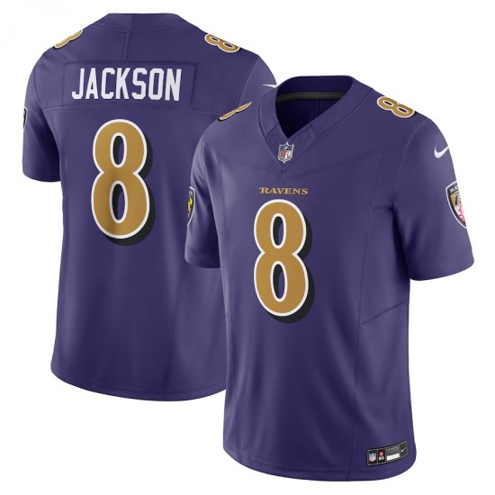 Baltimore Ravens Lamar Jackson Nike 2023 Purple Vapor F.U.S.E. Limited NFL Jersey