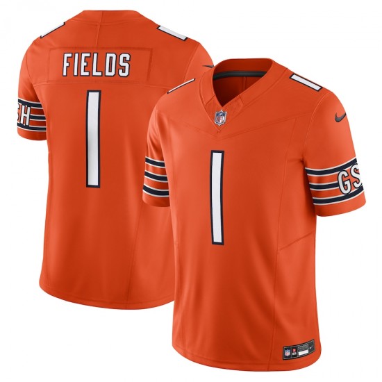 Chicago Bears Justin Fields Nike 2023 Orange Vapor F.U.S.E. Limited NFL Jersey
