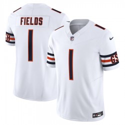Chicago Bears Justin Fields Nike 2023 White Vapor F.U.S.E. Limited NFL Jersey