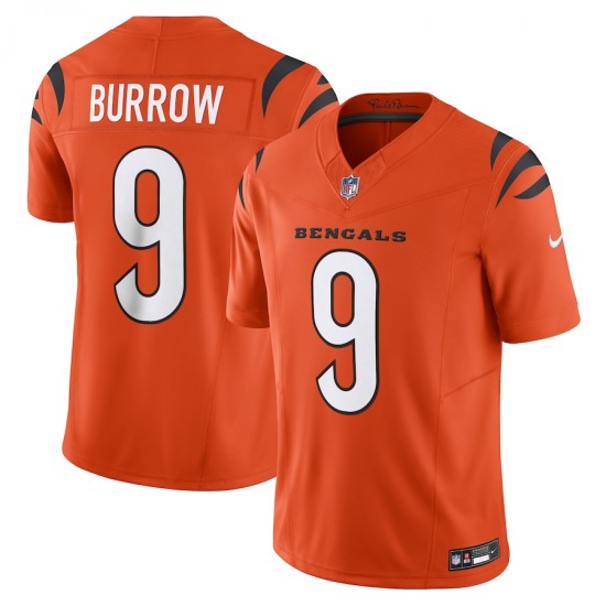 Cincinnati Bengals Joe Burrow Nike 2023 Orange Vapor F.U.S.E. Limited NFL Jersey