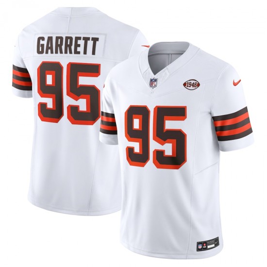 Cleveland Browns Myles Garrett Nike 2023 White Alternate Vapor F.U.S.E. Limited NFL Jersey