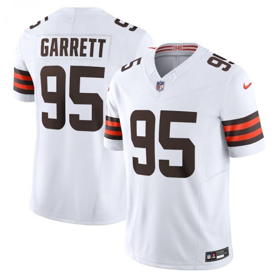Cleveland Browns Myles Garrett Nike 2023 White Vapor F.U.S.E. Limited NFL Jersey