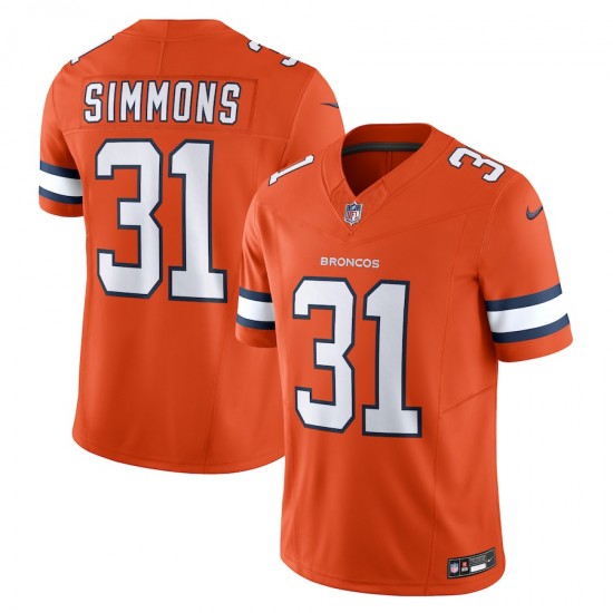 Denver Broncos Justin Simmons Nike 2023 Orange Vapor F.U.S.E. Limited NFL Jersey