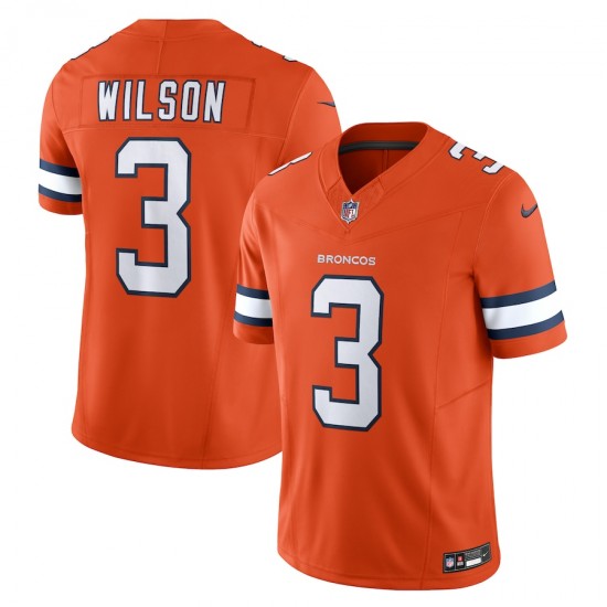 Denver Broncos Russell Wilson Nike 2023 Orange Vapor F.U.S.E. Limited NFL Jersey