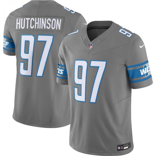 Detroit Lions Aidan Hutchinson Nike 2023 Silver Vapor F.U.S.E. Limited NFL Jersey