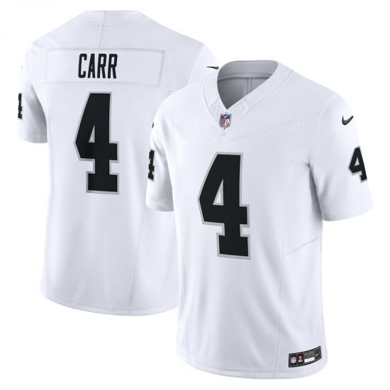 Las Vegas Raiders Derek Carr Nike 2023 White Vapor F.U.S.E. Limited NFL Jersey