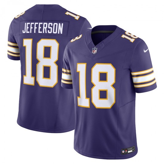 Minnesota Vikings Justin Jefferson Nike 2023 Purple Classic Vapor F.U.S.E. Limited NFL Jersey