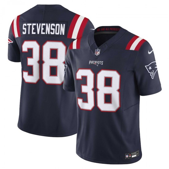New England Patriots Rhamondre Stevenson Nike 2023 Navy Vapor F.U.S.E. Limited NFL Jersey