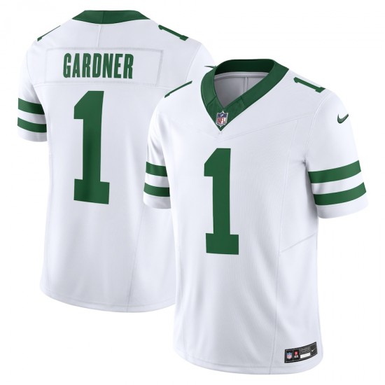 New York Jets Ahmad Sauce Gardner Nike 2023 White Legacy Vapor F.U.S.E. Limited NFL Jersey