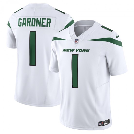 New York Jets Ahmad Sauce Gardner Nike 2023 White Vapor F.U.S.E. Limited NFL Jersey