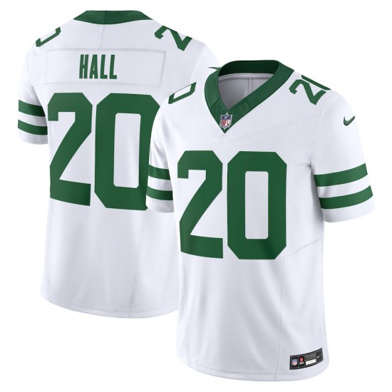 New York Jets Breece Hall Nike 2023 White Legacy Vapor F.U.S.E. Limited NFL Jersey