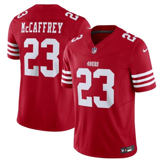 San Francisco 49 ers Christian McCaffrey Nike 2023 Scarlet Vapor F.U.S.E. Limited NFL Jersey