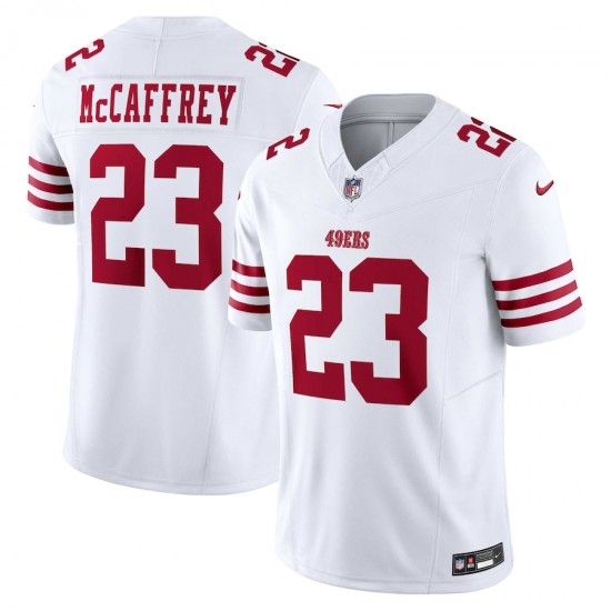 San Francisco 49 ers Christian McCaffrey Nike 2023 White Vapor F.U.S.E. Limited NFL Jersey