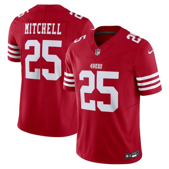 San Francisco 49 ers Elijah Mitchell Nike 2023 Scarlet Vapor F.U.S.E. Limited NFL Jersey