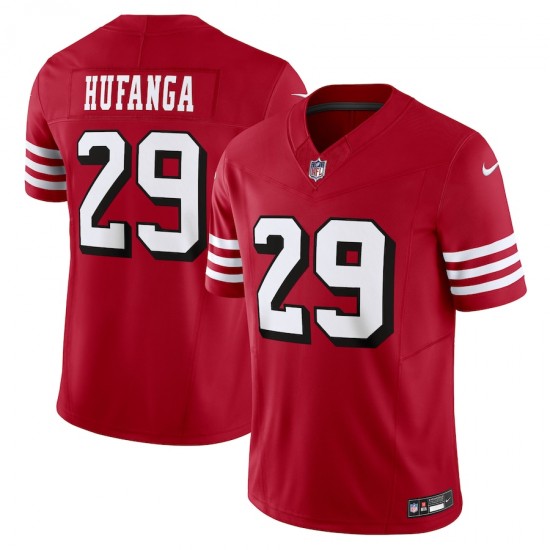 San Francisco 49 ers Talanoa Hufanga Nike 2023 Scarlet Alternate Vapor F.U.S.E. Limited NFL Jersey