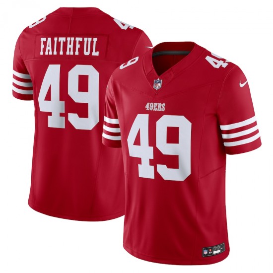 San Francisco 49 ers The Faithful Nike 2023 Scarlet Vapor F.U.S.E. Limited NFL Jersey