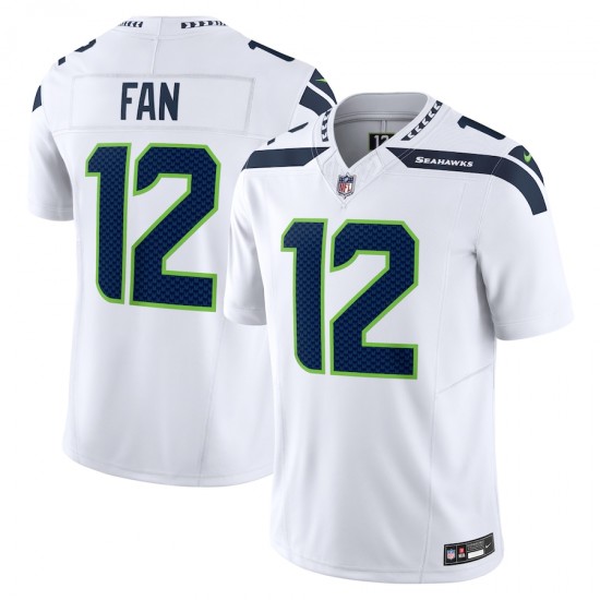 Seattle Seahawks 12 s Nike 2023 White Vapor F.U.S.E. Limited NFL Jersey