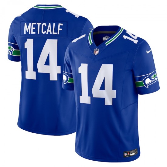 Seattle Seahawks DK Metcalf Nike 2023 Royal Throwback Vapor F.U.S.E. Limited NFL Jersey