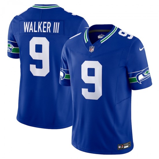 Seattle Seahawks Kenneth Walker III Nike 2023 Royal Throwback Vapor F.U.S.E. Limited NFL Jersey