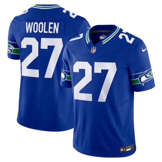 Seattle Seahawks Tariq Woolen Nike 2023 Royal Throwback Vapor F.U.S.E. Limited NFL Jersey