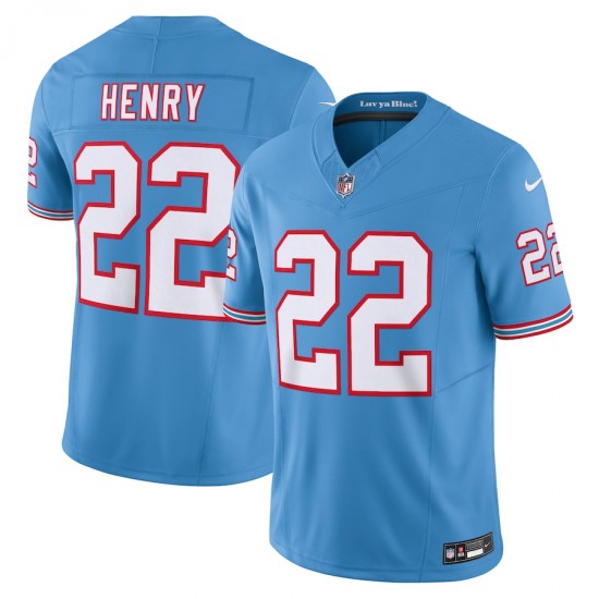 Tennessee Titans Derrick Henry Nike 2023 Light Blue Oilers Throwback Vapor F.U.S.E. Limited NFL Jersey