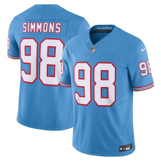 Tennessee Titans Jeffery Simmons Nike 2023 Light Blue Oilers Throwback Vapor F.U.S.E. Limited NFL Jersey