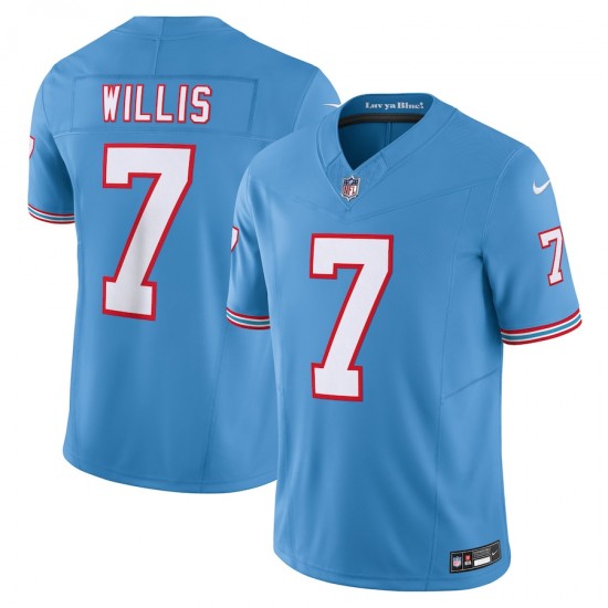 Tennessee Titans Malik Willis Nike 2023 Light Blue Oilers Throwback Vapor F.U.S.E. Limited NFL Jersey