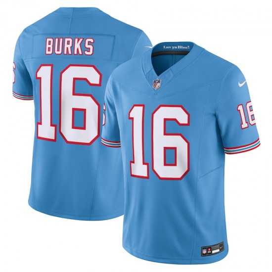 Tennessee Titans Treylon Burks Nike 2023 Light Blue Oilers Throwback Vapor F.U.S.E. Limited NFL Jersey